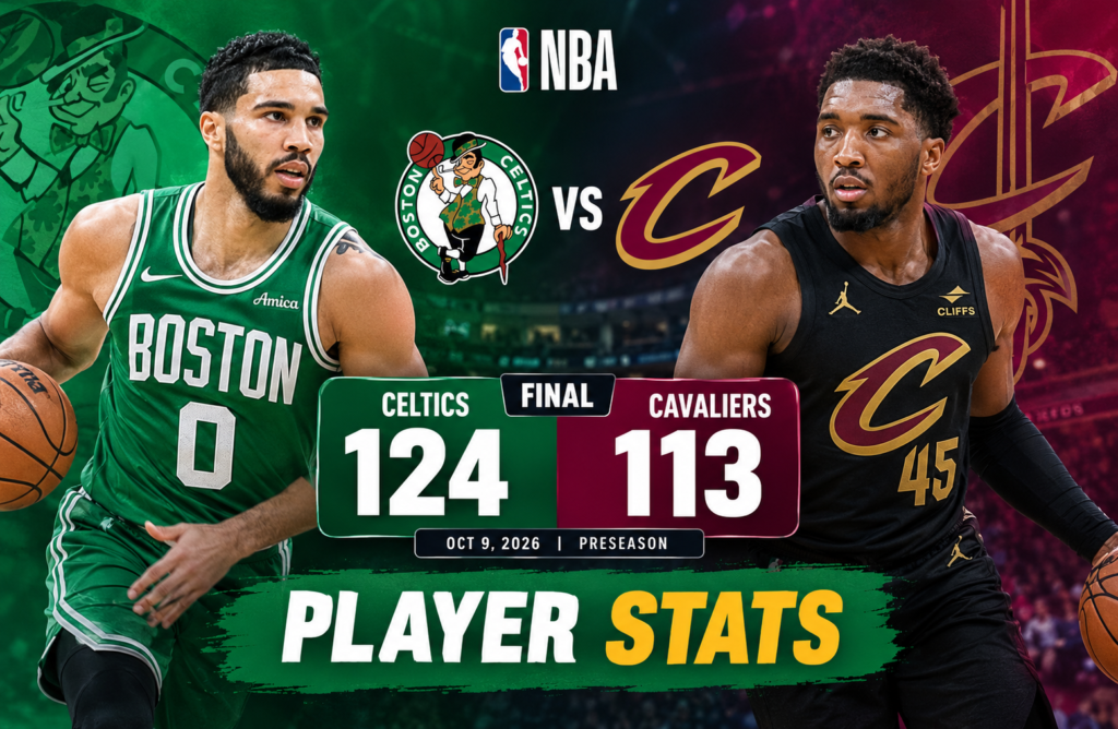 Celtics vs Cleveland Cavaliers Match Player Stats