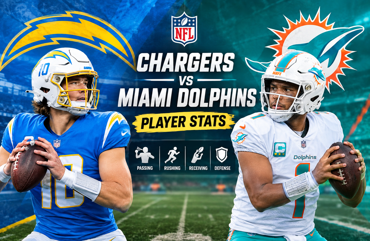 Chargers vs Miami Dolphins Match Player Stats