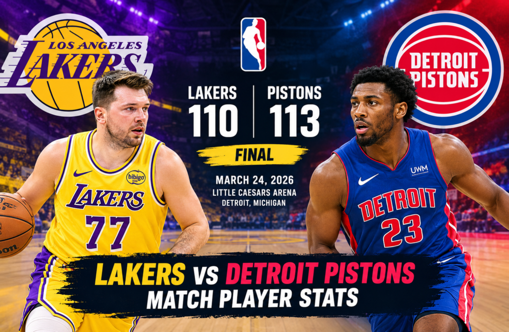 Lakers vs Detroit Pistons Match Player Stats