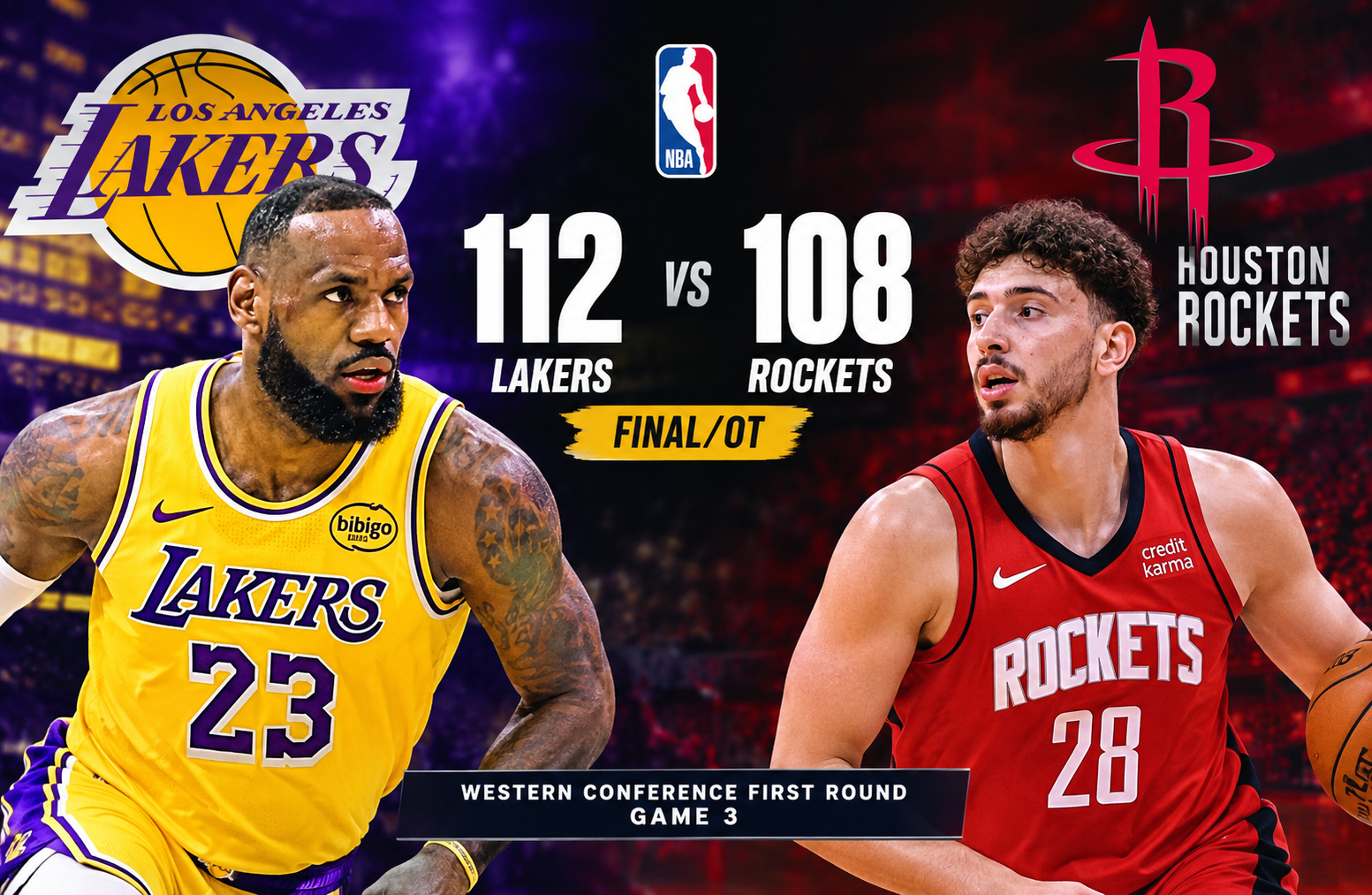Houston Rockets vs Lakers Match Player Stats