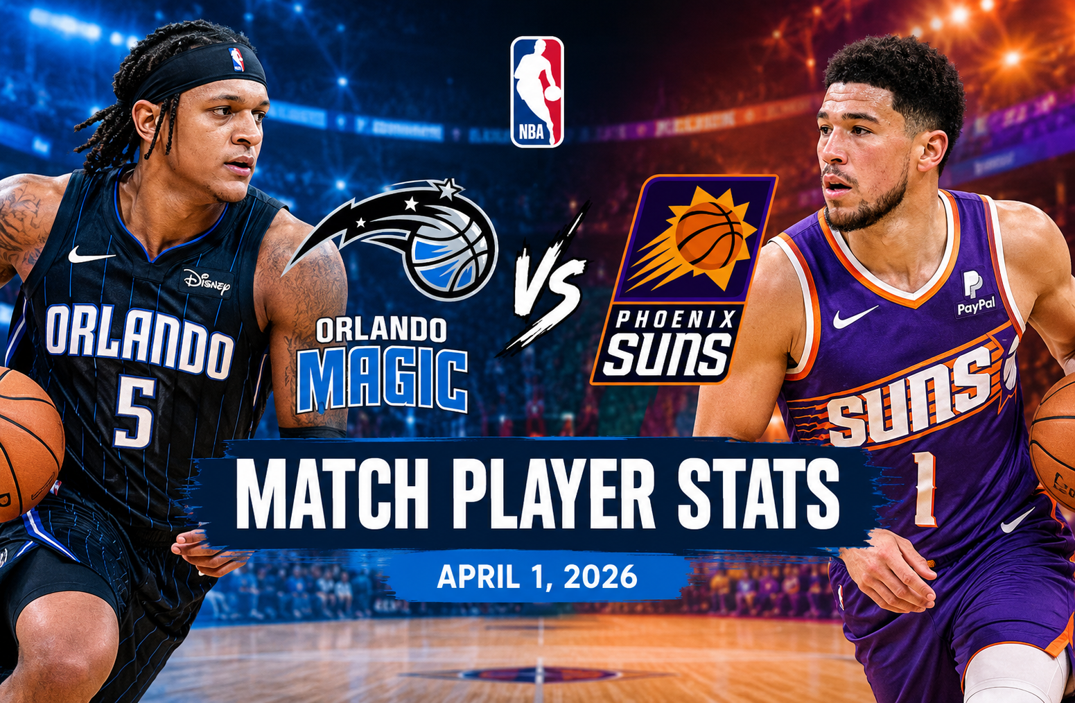 Orlando Magic vs Phoenix Suns Match Player Stats