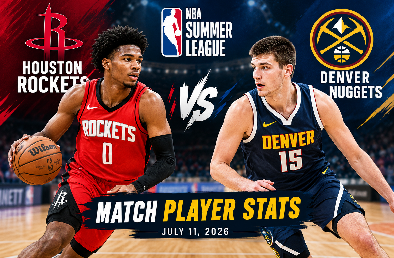 houston rockets vs denver nuggets match player stats