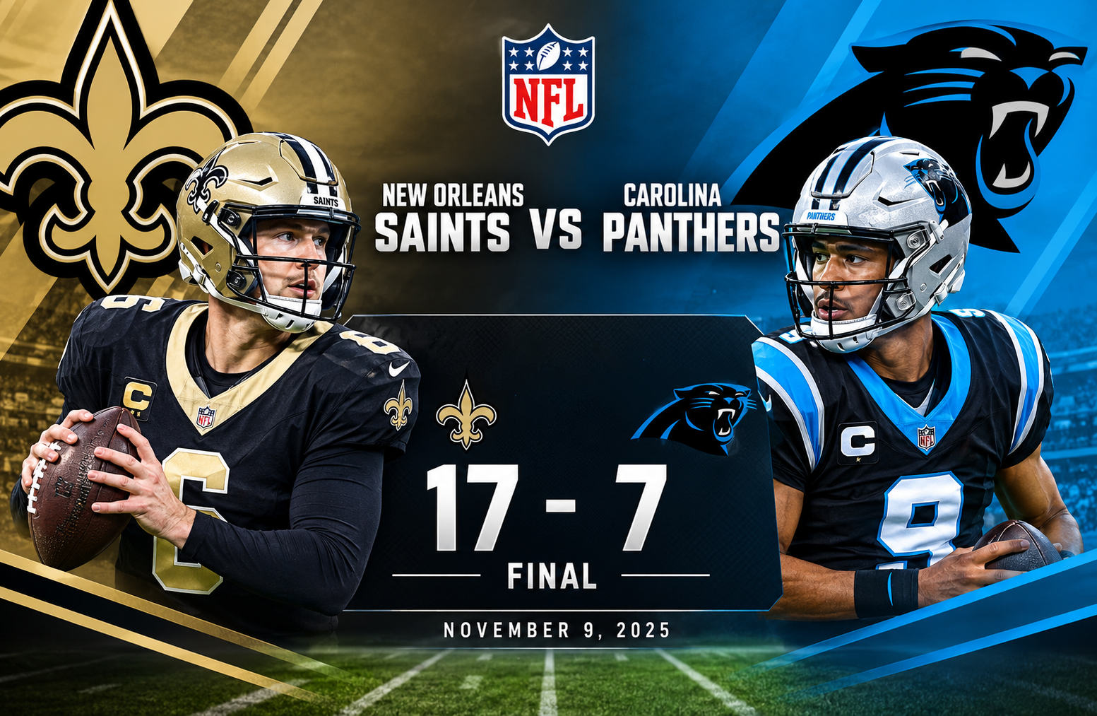 New Orleans Saints vs Carolina Panthers Match Player Stats