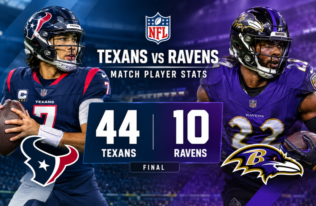 Texans vs Baltimore Ravens Match Player Stats