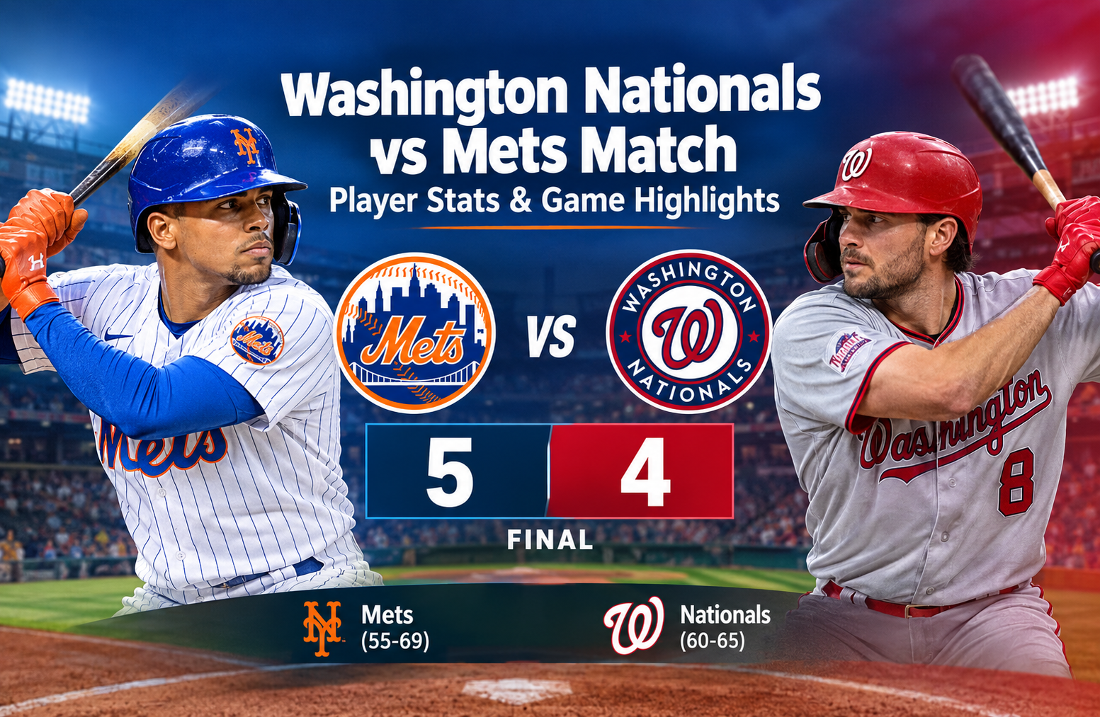 Washington Nationals vs Mets Match Player Stats