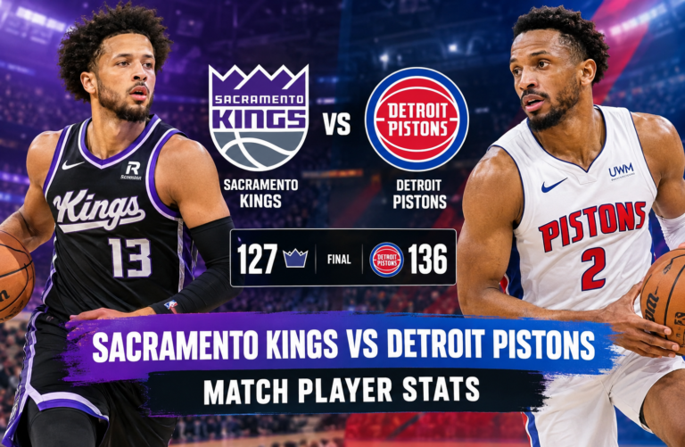 Sacramento Kings vs Detroit Pistons Match Player Stats