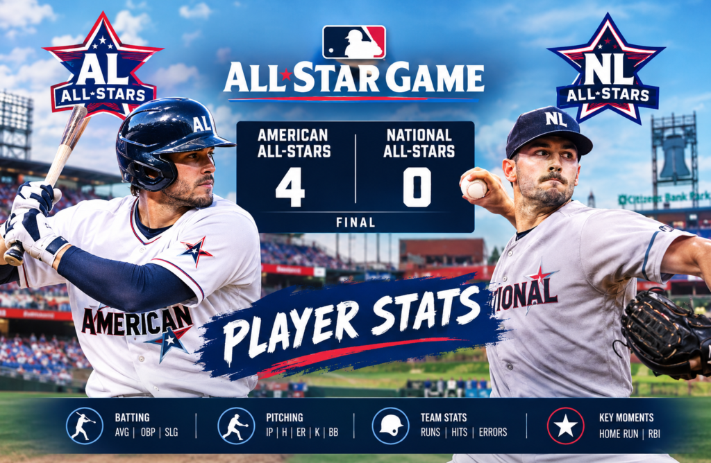 al all-stars vs nl all-stars match player stats