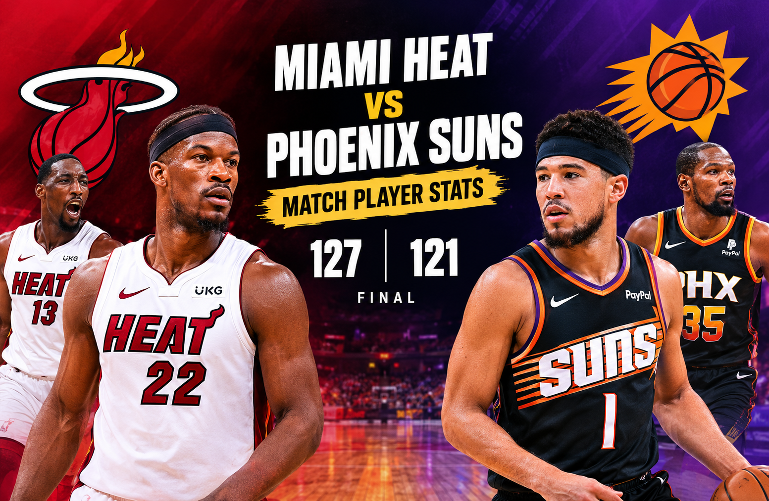 miami heat vs phoenix suns match player stats