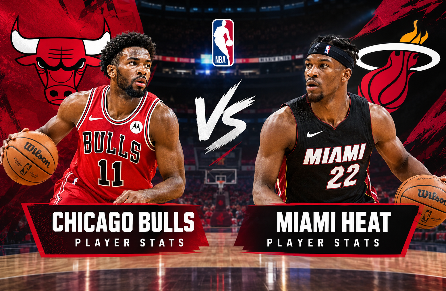 chicago bulls vs miami heat match player stats
