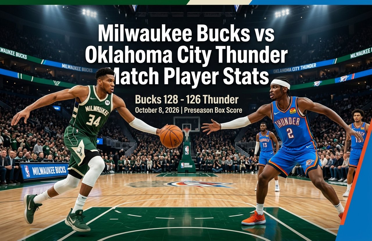 Milwaukee Bucks vs Oklahoma City Thunder Match Player Stats