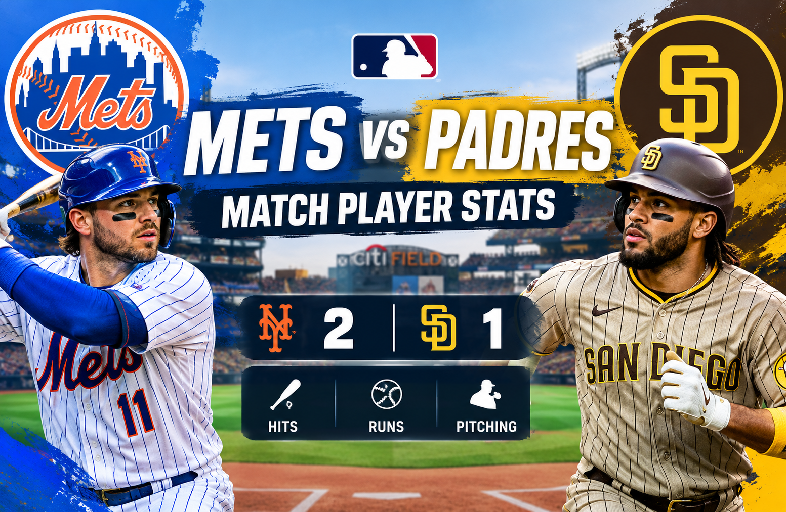 Mets vs Padres Match Player Stats