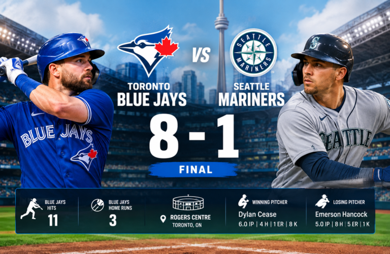 Toronto Blue Jays vs Seattle Mariners Match Player Stats